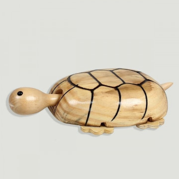 Tortuga madera con movimiento de ruedas 15x10cm