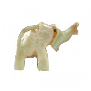 Éléphant onyx Pakistan trompe en haut Multigreen 8cm