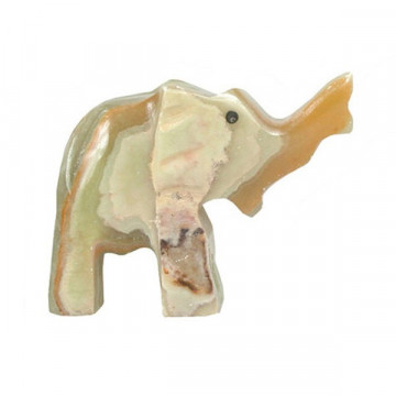 Pakistan Onyx Elephant High Trunk, Multigreen 5cm