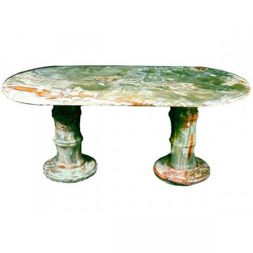 Pakistan Onyx Oval Table. Multigreen model 60x120cm