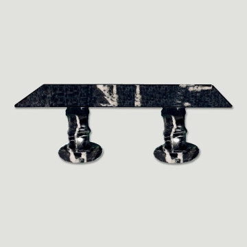 Mesa rectangular ónix Pakistan. Modelo negro. 45x9