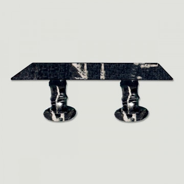 Pakistan Onyx Rectangular Table. Black model 45x9cm