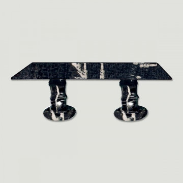 Pakistan Onyx Rectangular Table. Black model 45x9cm