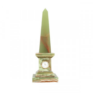 Pakistan Onyx Obelisk with watch, Multigreen 30cm