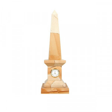 Pakistan Onyx Obelisk with watch, Paesina 30cm