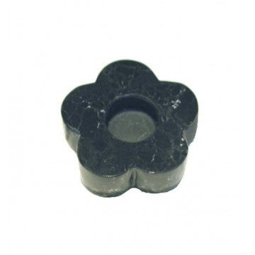 Pakistan Onyx Flower Candleholder, Black 13x3cm