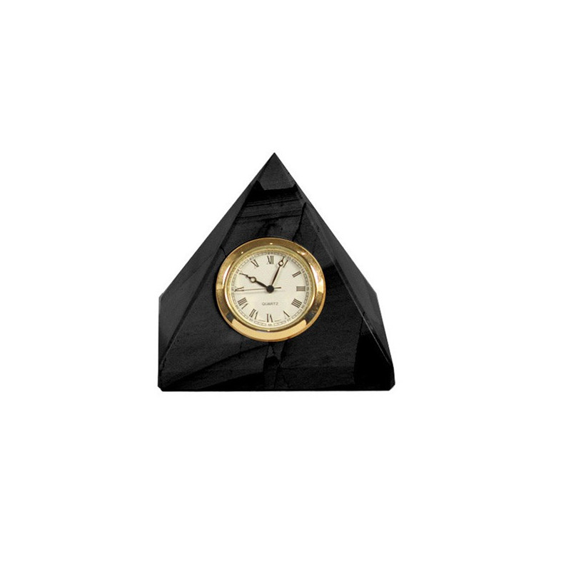 Horloge Onyx Pakistan pyramide Noir 8cm Horloge Onyx Pakistan pyramide Noir 8cm