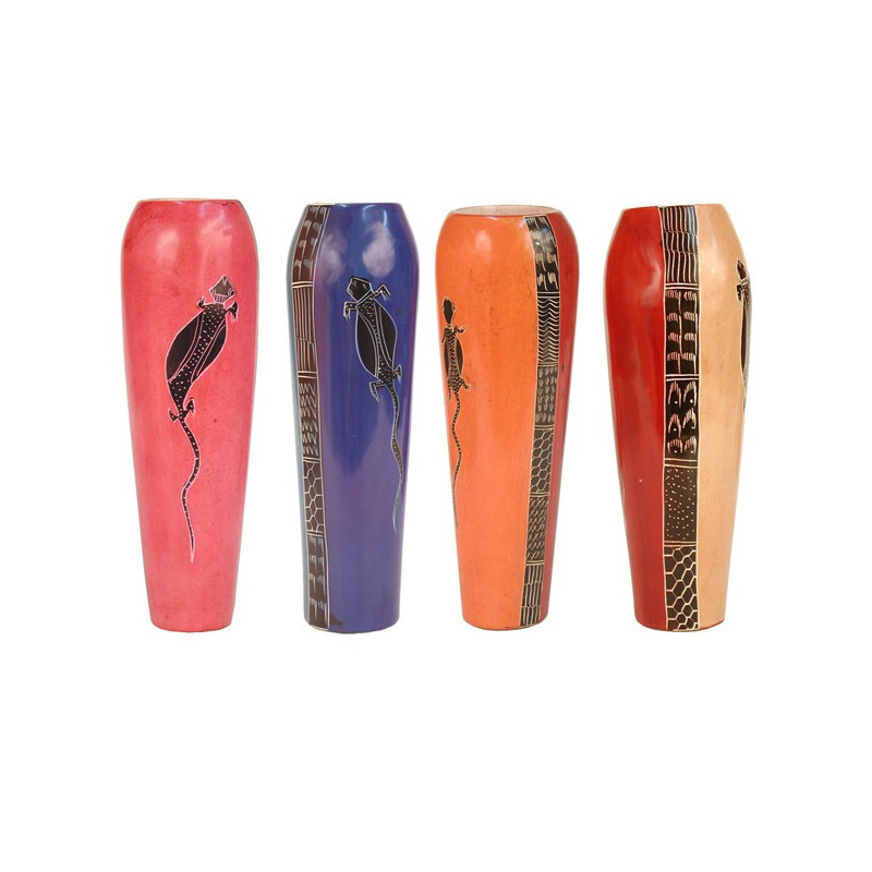 Vaso Pedra Sabão Quênia Lagarto Sortido 26cm Vaso Pedra Sabão Quênia Lagarto Sortido 26cm