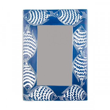 Kenyan Soapstone Photo Frame blue fish 15x20cm