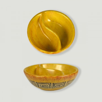 Kenyan Soapstone Split Bowl. Spiral model