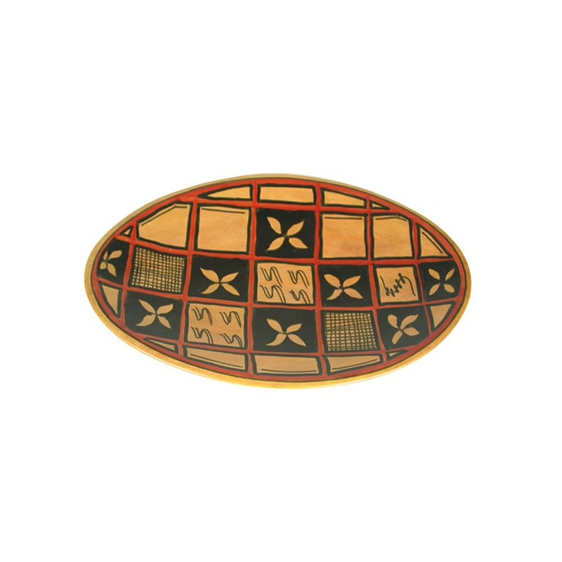 Plato Oval PJK flores ocre 30cm Plato Oval PJK flores ocre 30cm