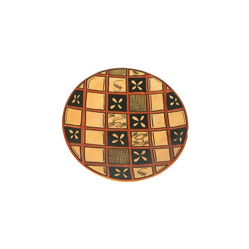 Plateau Pierre savon Kenya fleurs ocre 30cm Plateau Pierre savon Kenya fleurs ocre 30cm