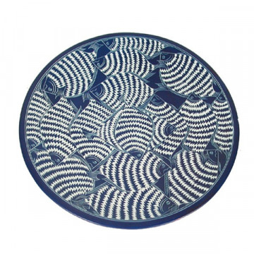 Kenyan Soapstone blue fish dish 30cm