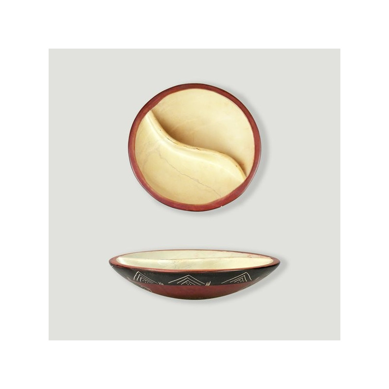 Kenyan Soapstone Split Bowl 6 animals model Kenyan Soapstone Split Bowl 6 animals model