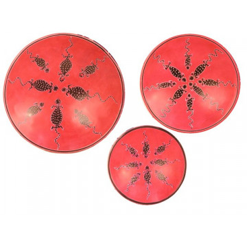 Set / 3 fam.lizard red bowls 30,25,15cm