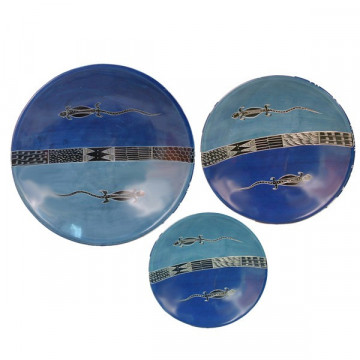 Set / 3 bowls blue lizard 30,25,15cm