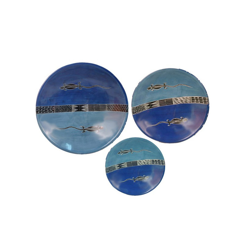 Set/3 Bowls Lagarto Azul 30,25,15cm Set/3 Bowls Lagarto Azul 30,25,15cm