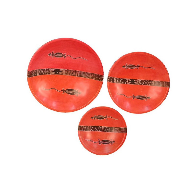Set / 3 bowls lizard red-brown.30,25,15cm Set / 3 bowls lizard red-brown.30,25,15cm