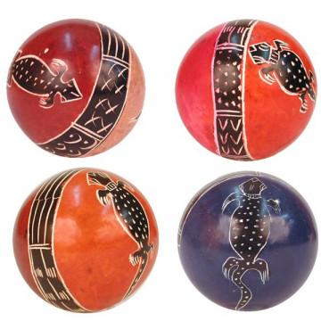 Kenyan Soapstone ball lizard assortment 6cm