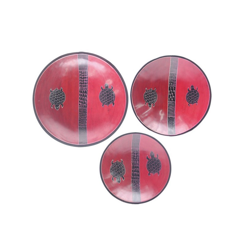 Set 3 Bowls Tartaruga Vermelha-Marrom Sortidas 30,25,20cm Set 3 Bowls Tartaruga Vermelha-Marrom Sortidas 30,25,20cm