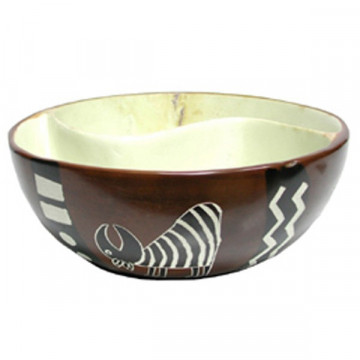 Kenyan Soapstone Split Bowl 3 animals 15cm