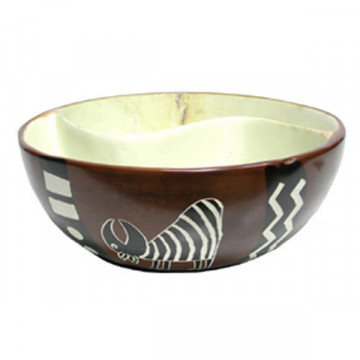 Kenyan Soapstone Split Bowl 3 animals 20cm