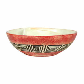 Bowl Divisão Pedra Sabão Quênia Espiral Laranja 20cm