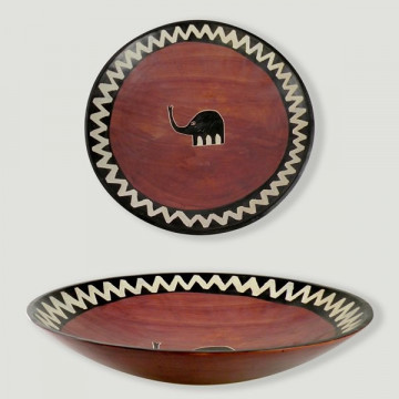 Kenyan Soapstone Bowl. Red elephant model