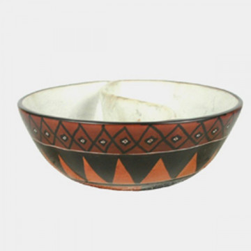 Bowl Divisão Pedra Sabão Quênia Pássaro Ocre 20cm