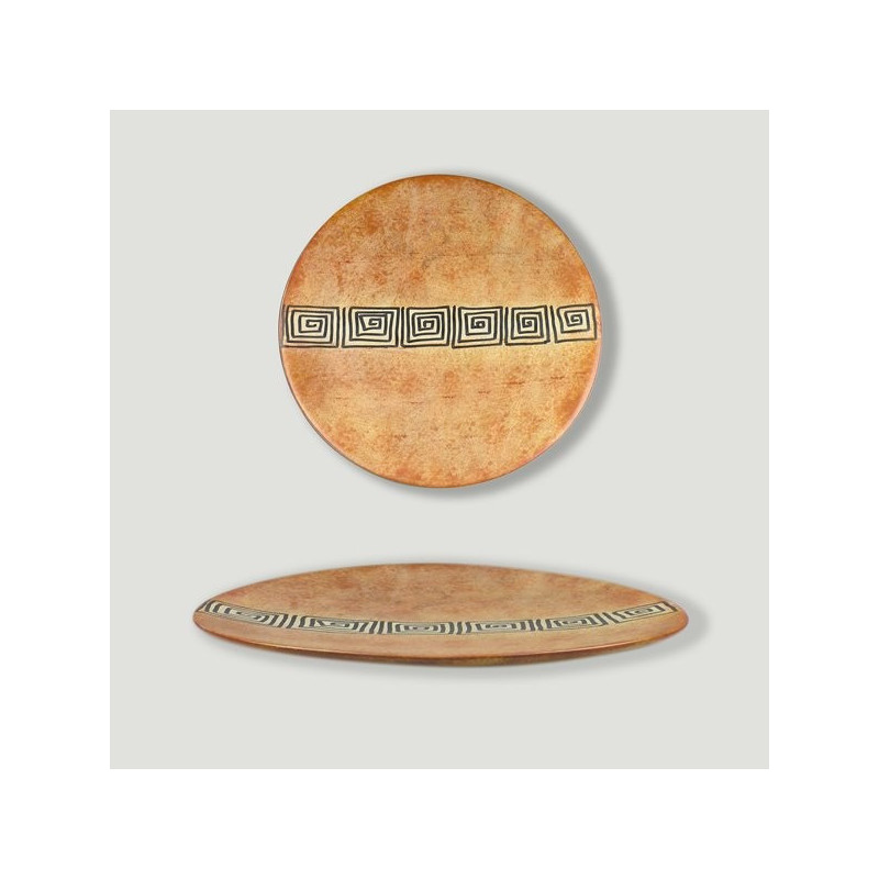 Plato Piedra jabón Kenia. Modelo Espiral naranja. Plato Piedra jabón Kenia. Modelo Espiral naranja.