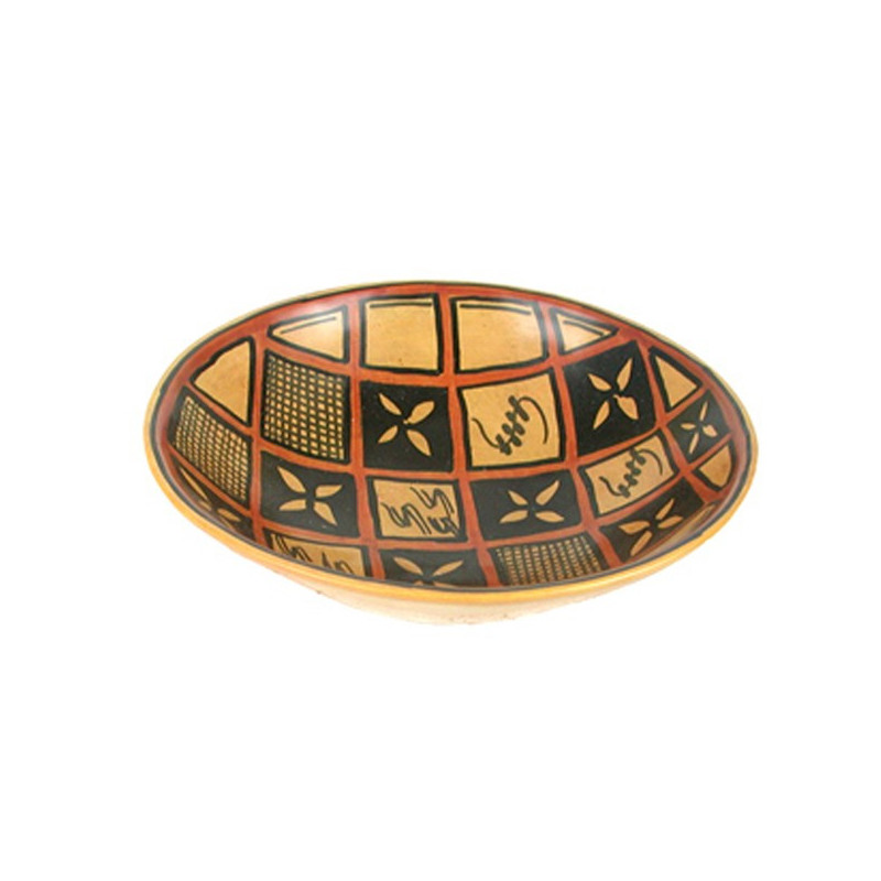 Bowl Pierre savon Kenya fleurs ocre 20-25cm Bowl Pierre savon Kenya fleurs ocre 20-25cm