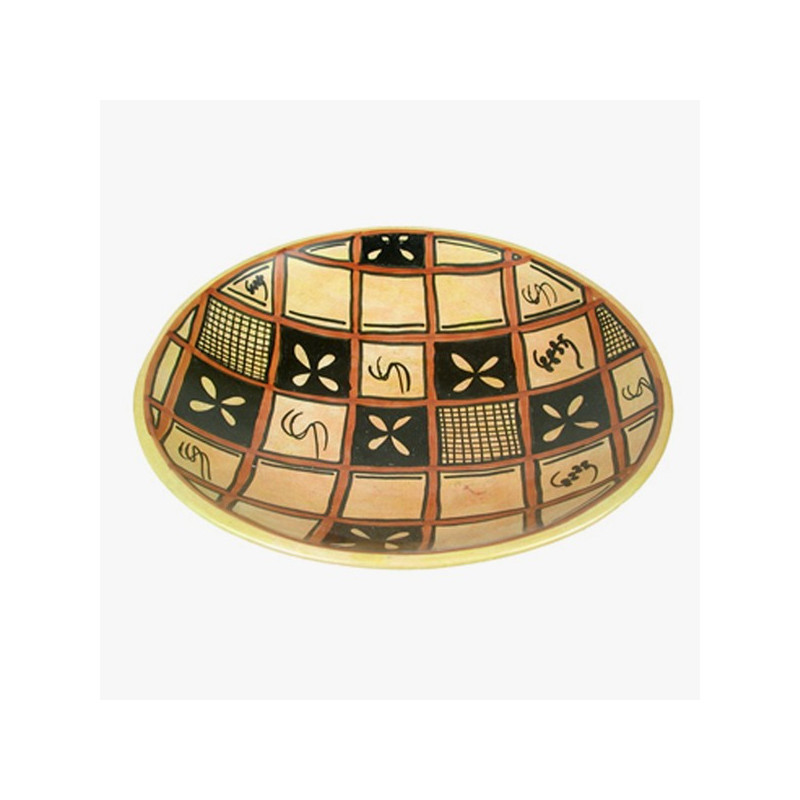 Kenyan Soapstone Ochre flowers Bowl 30cm Kenyan Soapstone Ochre flowers Bowl 30cm
