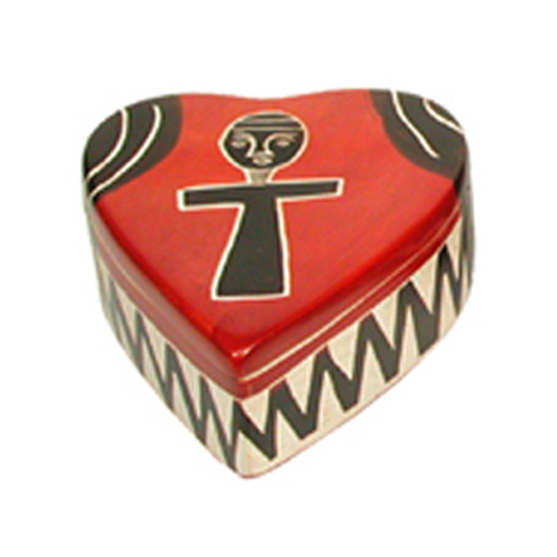 Kenyan Soapstone Box heart Father / Mother 9x13cm Kenyan Soapstone Box heart Father / Mother 9x13cm