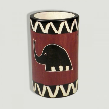Kenyan Soapstone pen. Red Elephant model.