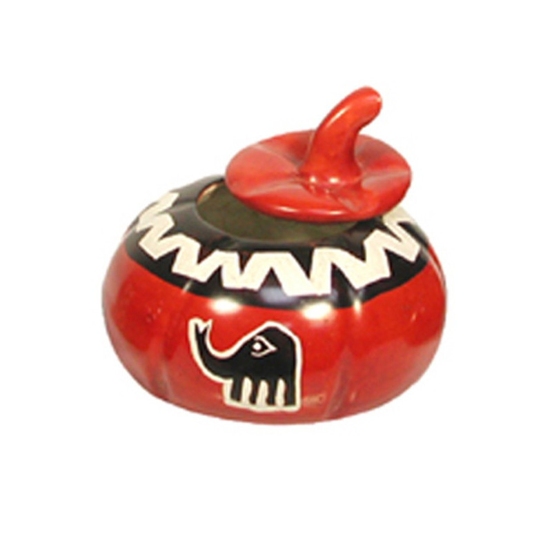 Kenyan Soapstone pumpkin red elephant 11x11cm Kenyan Soapstone pumpkin red elephant 11x11cm
