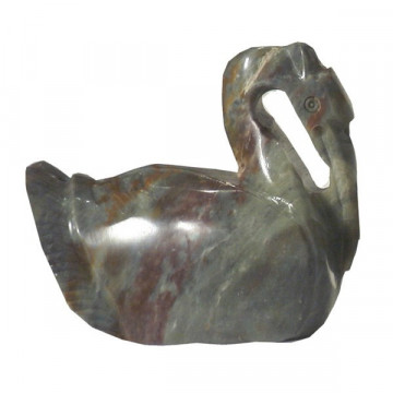 Soapstone Pelican smooth 10 cm