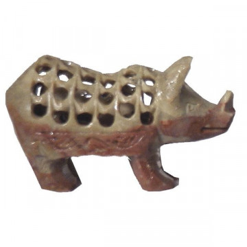 Rhinocéros Pierre savon taillé 10 cm