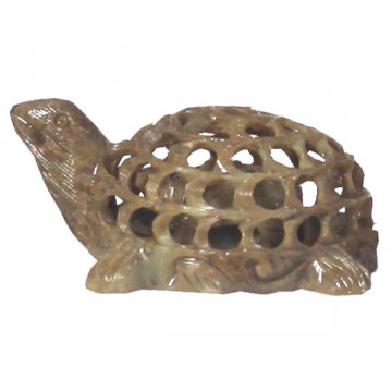 Soapstone turtle carved 13 cm