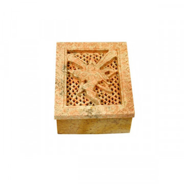 Soapstone box carved Angel 8x10