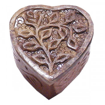 Caixa Pedra Sabão Coração, 10cm
