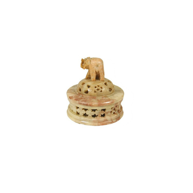Boîte Pierre savon taillé rond c/elefante 8 cm. Boîte Pierre savon taillé rond c/elefante 8 cm.