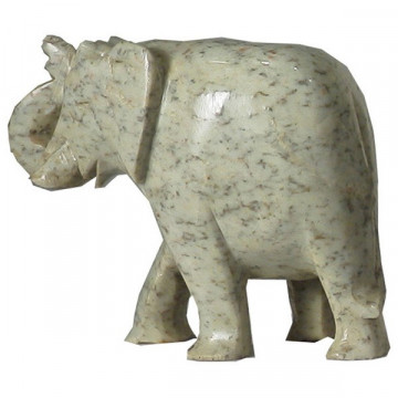 Elefante Pedra Sabão Liso 15cm