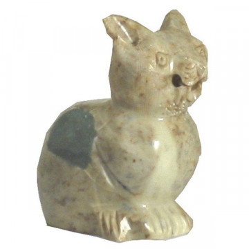 Gato Pedra Sabão Liso 8cm