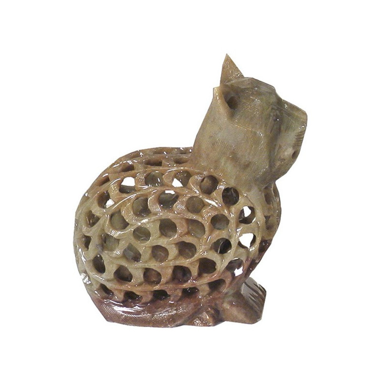 Soapstone cat carved 10 cm Soapstone cat carved 10 cm