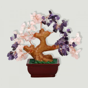 Bonsai amethyst rose quartz small + 15 cm 