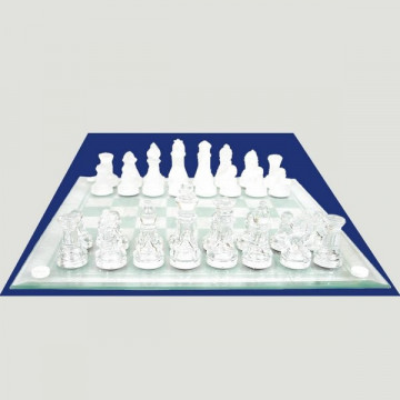 Glass Chess Set reconstituted. 25x25cm