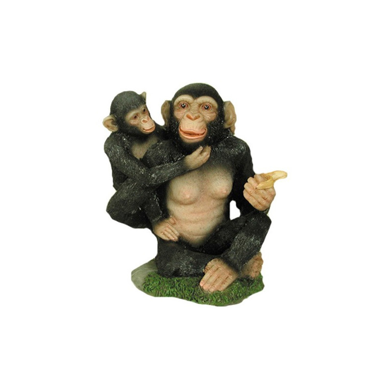 Singes résine avec petit 14x10cm Singes résine avec petit 14x10cm