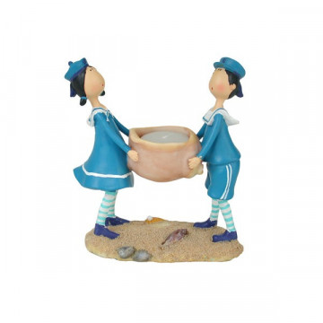 Candleholder sailors couple mod01 14cm