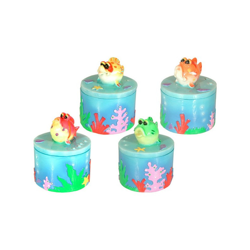 Caja pez color resina 10cm Varios modelos Caja pez color resina 10cm Varios modelos