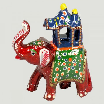 Resin Painted Elephant Ambawadi 12,5cm